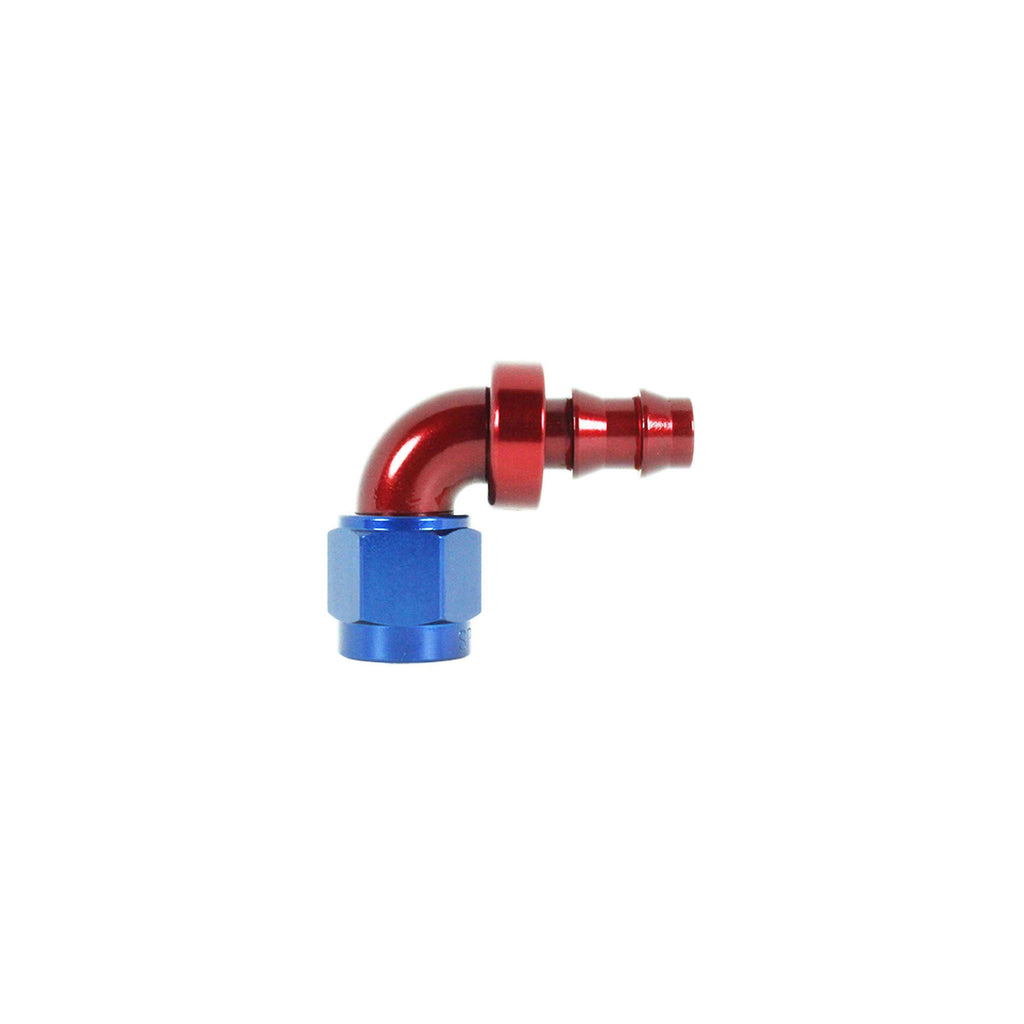 Speedflow -8 90° Red/Blue Push Fitting For For 1/2" Rubber Hose