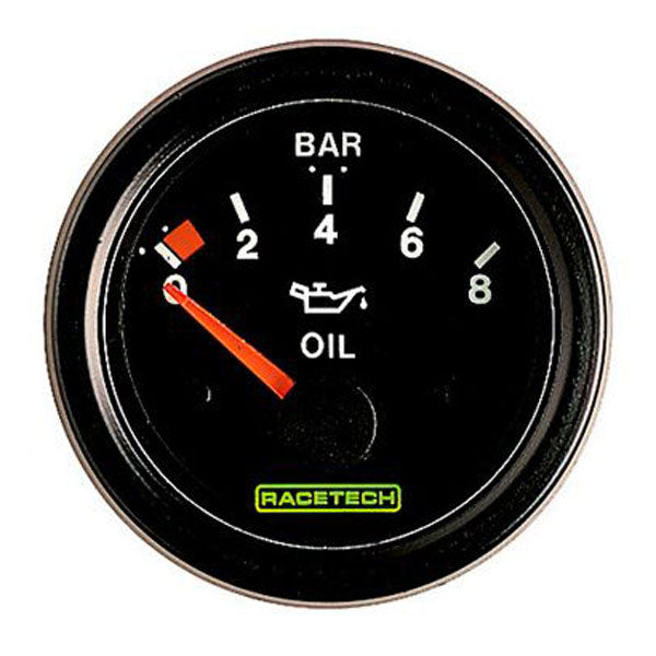 Racetech Oil Pressure Gauge (Electric 08 Bar) C Bradley Motorsport