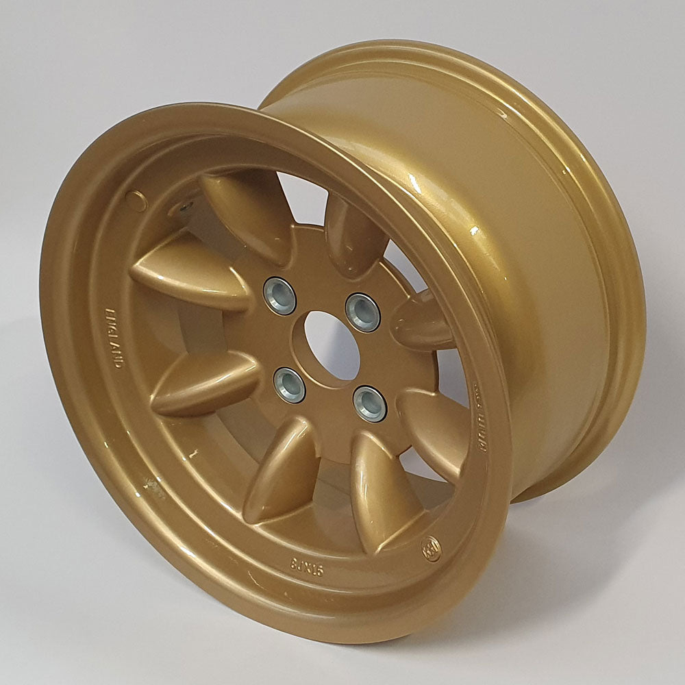 8.0" x 13" Minilite Wheel in Gold, available in offset ET0