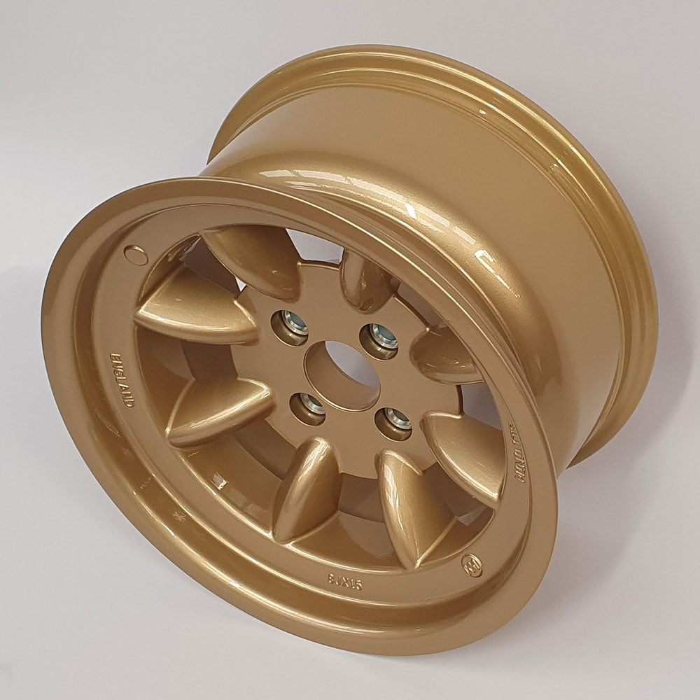8.0" x 15" Minilite Wheel in Gold, available in offset ET-16