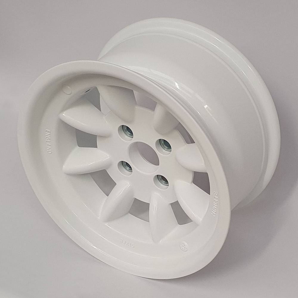 8.0" x 15" Minilite Wheel in White, available in offset ET-16