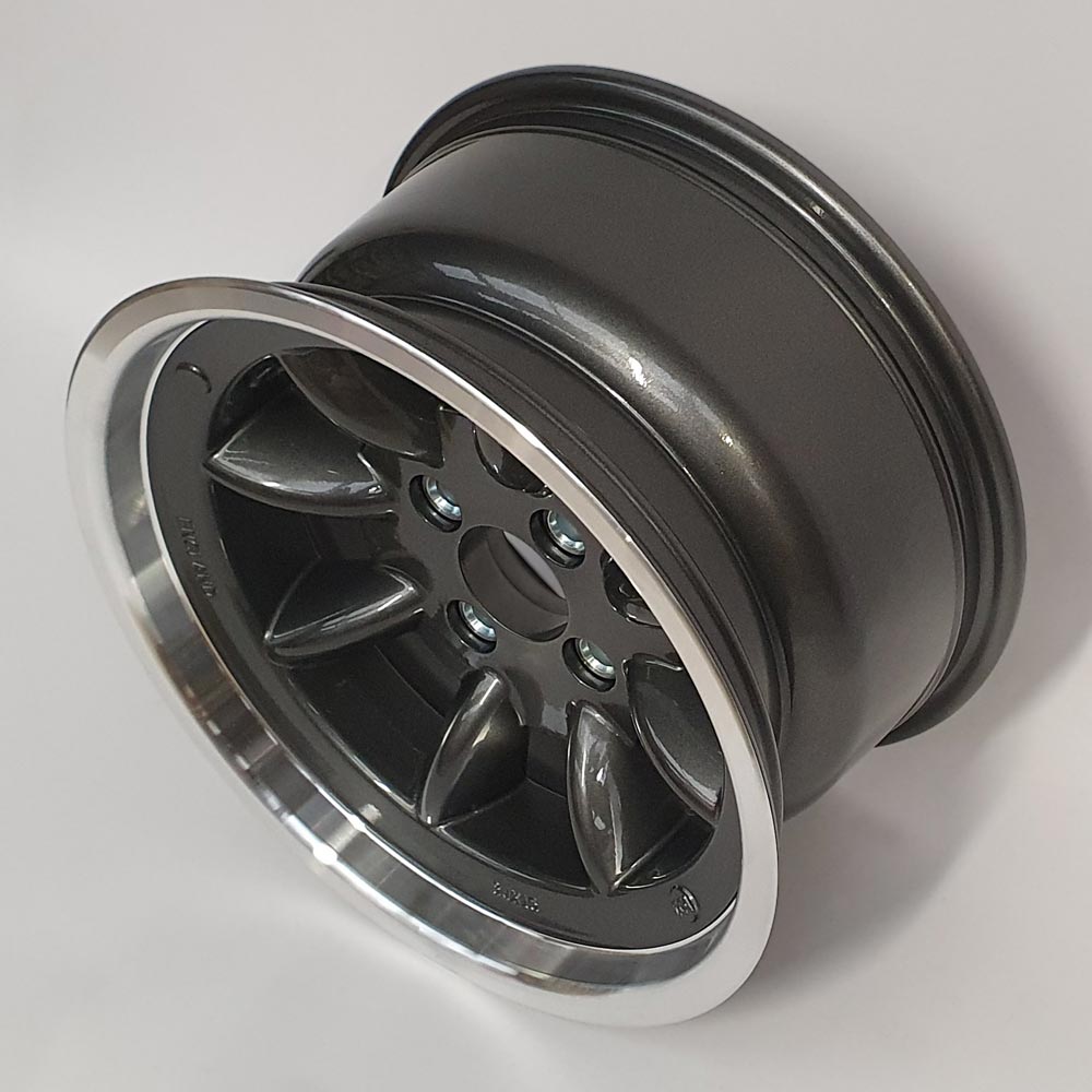 8.0" x 15" Minilite Wheel in Anthracite Grey with Diamond Cut Rim, available in offset ET-8