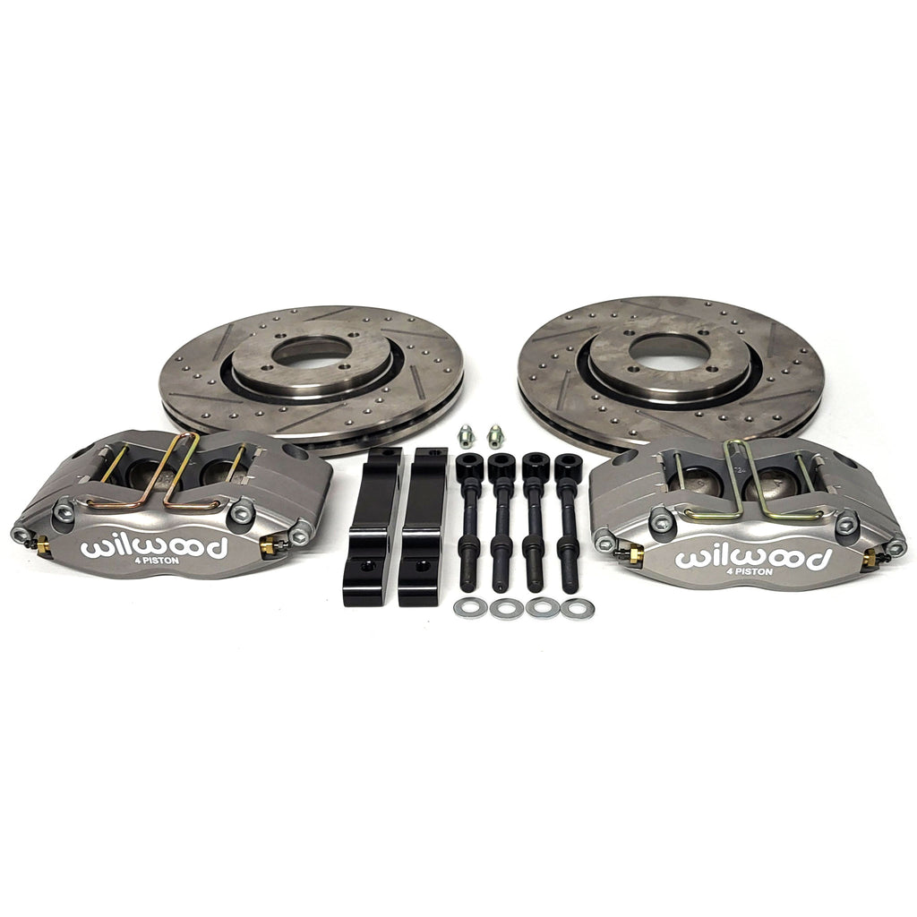 Front Brake Kit 260mm X-Drilled & Grooved Discs With Midilite Calipers