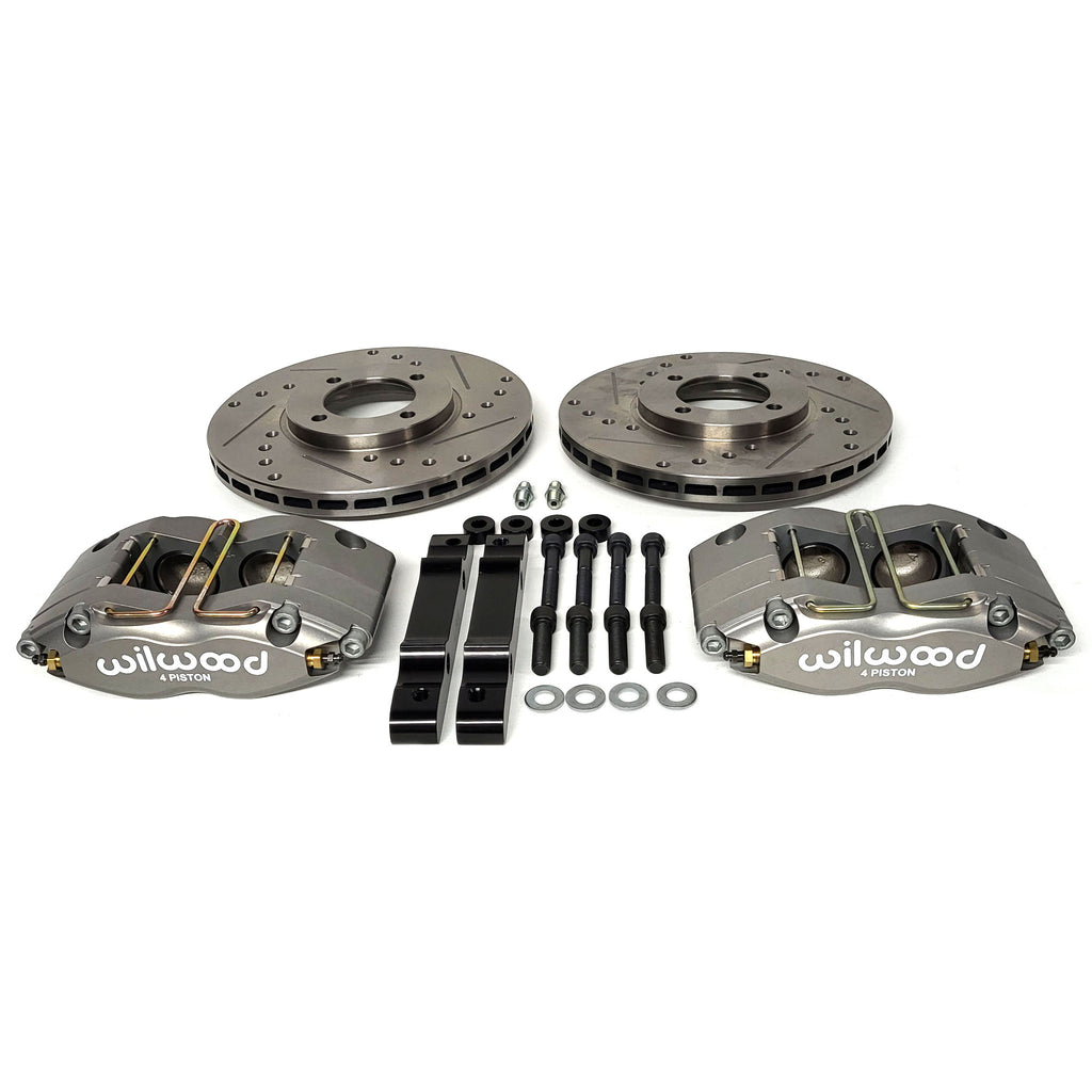 Front Brake Kit 244mm X-Drilled & Grooved Discs With Midilite Calipers