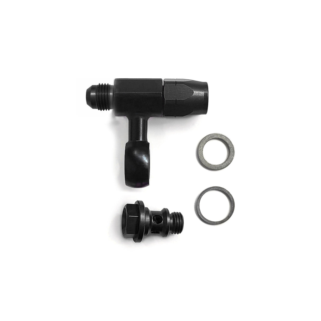 Weber Banjo T Piece To -6JIC Hose To -6JIC Male Including Bolt Black