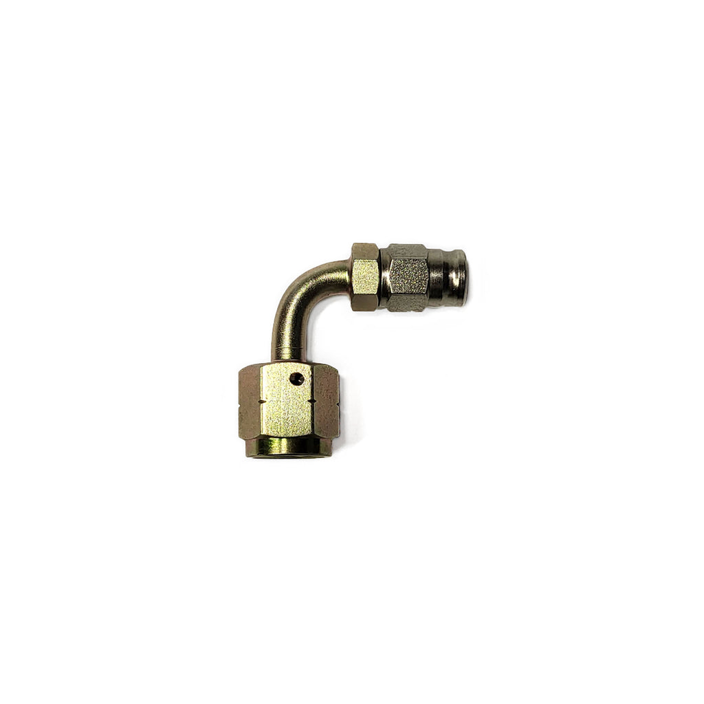 90° Steel M12 Convex Female To -4JIC Teflon Hose Fitting