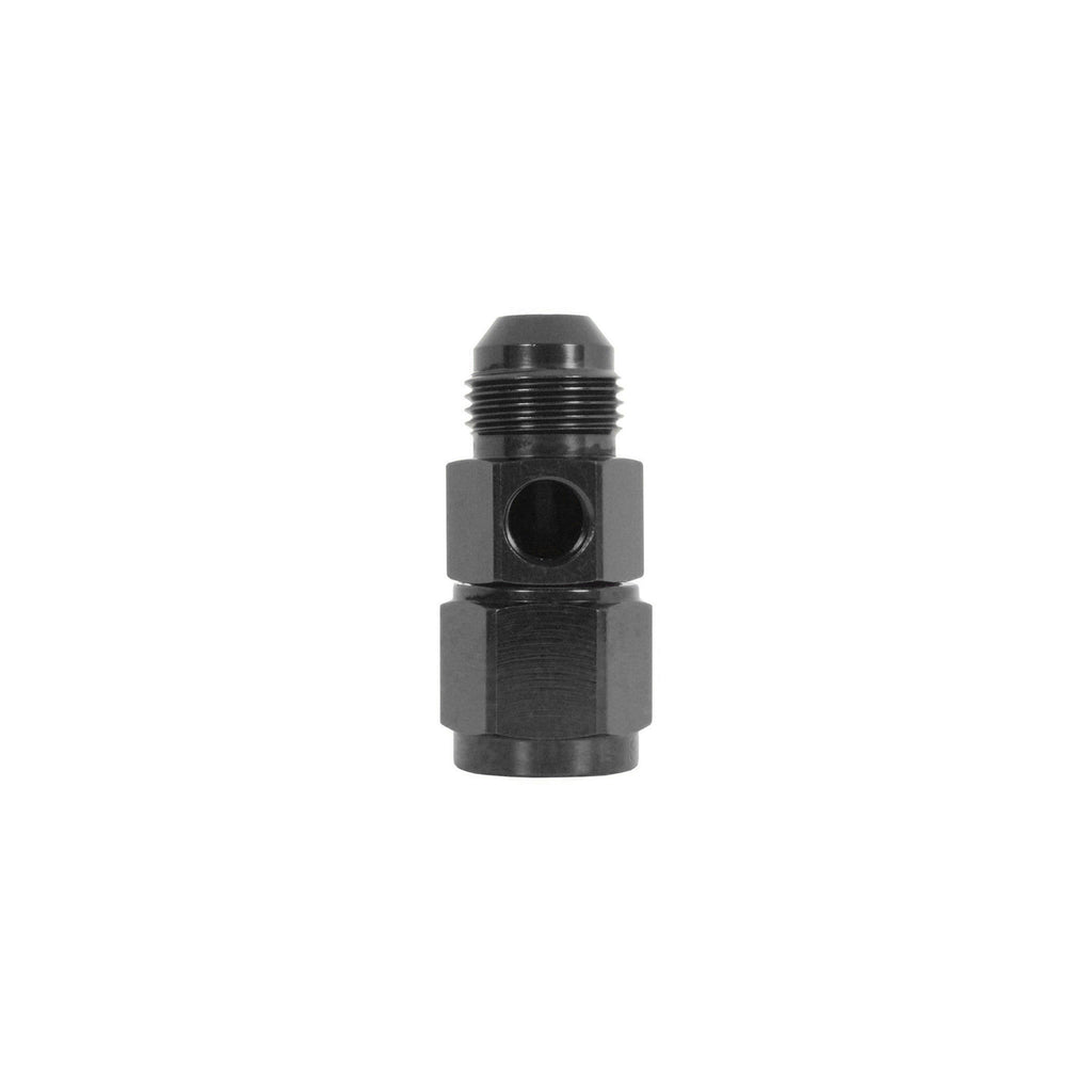 -12JIC Male To -12JIC Female With 1/8 NPTF Fuel Pressure Adapter In Black