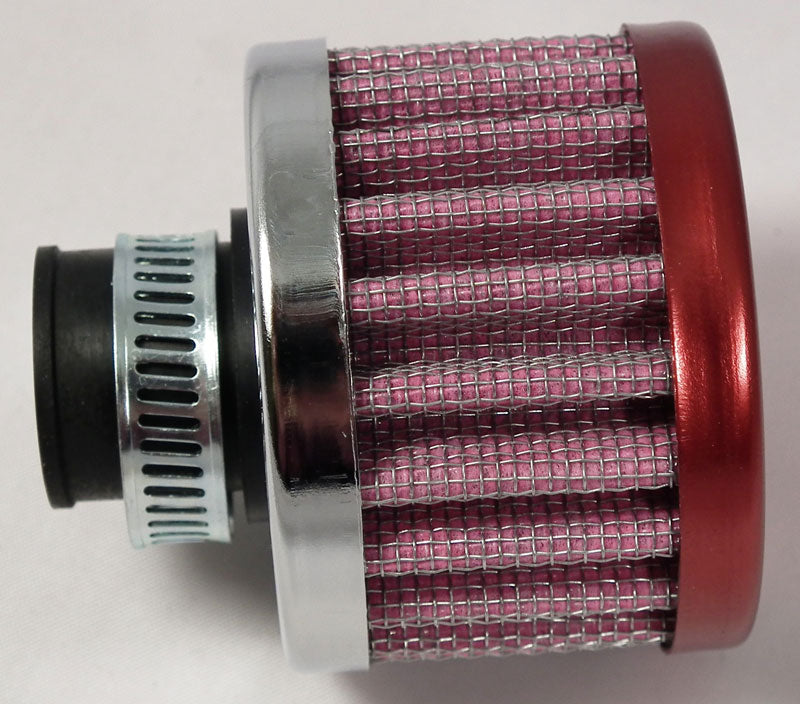 13mm Inlet Breather Filter Vent Red / Chrome