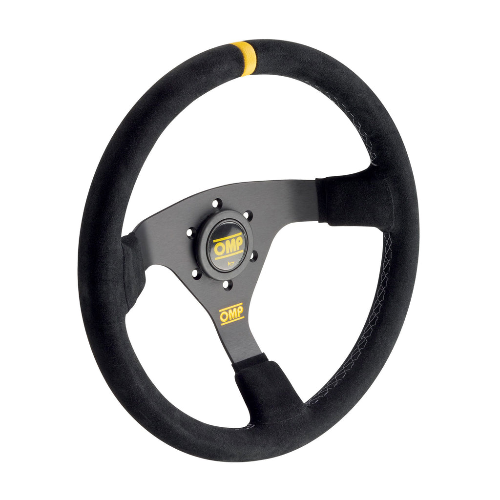 OMP CORSICA 330 BLACK SUEDE LEATHER STEERING WHEEL WITH ANODIZED