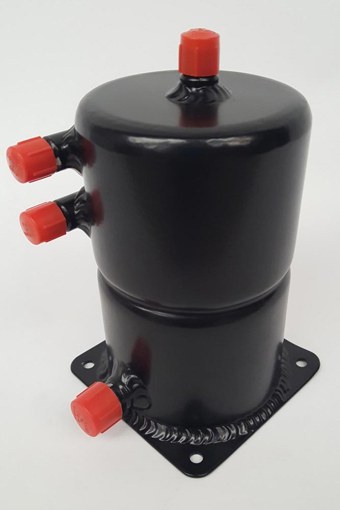 1.5 Litre Black Powder Coated Swirl Pot with threaded fittings