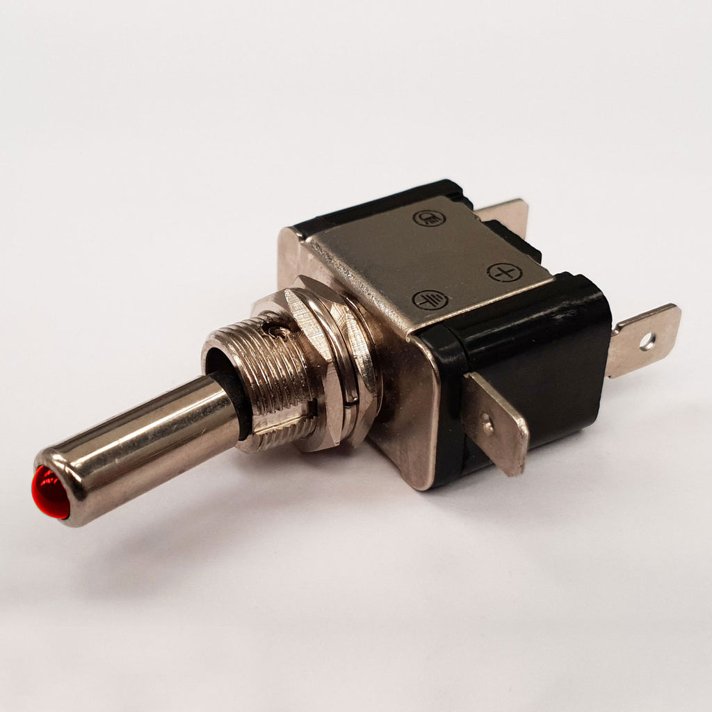 Red LED On/Off Toggle Switch Lucar Terminals