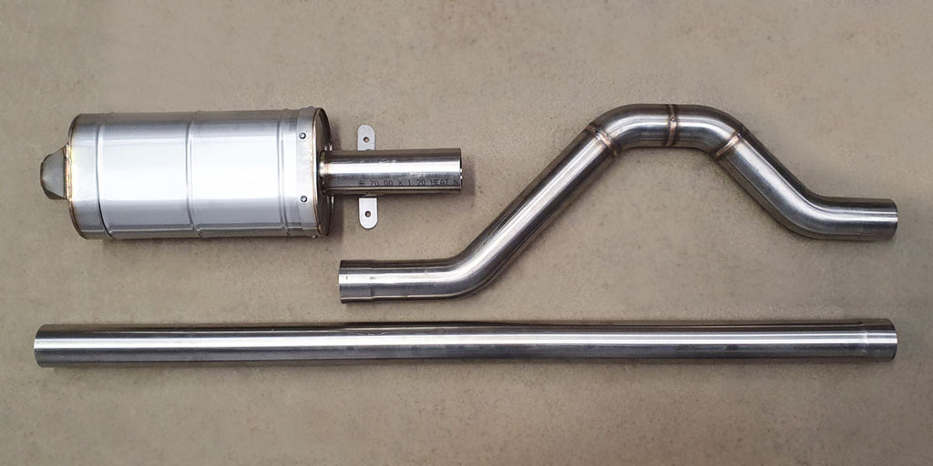 Stainless Steel Rear Silencer, Centre Pipe & Axle Pipe