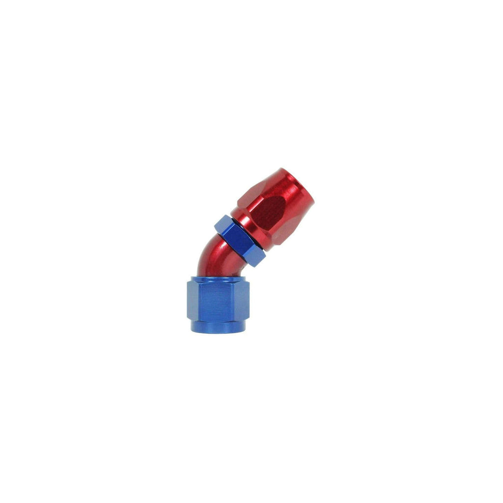-6JIC 45° Red/Blue Compact Fitting For Rubber Hose