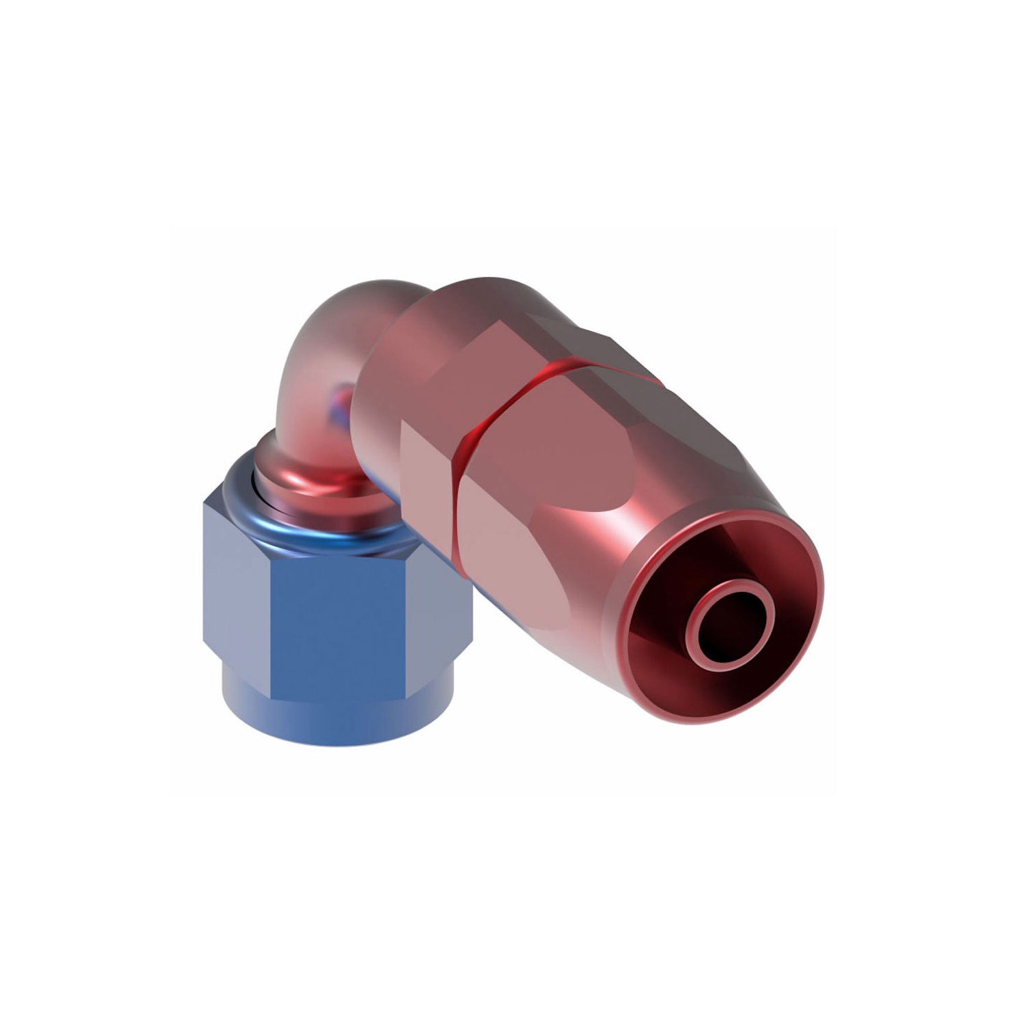 -6JIC 90° Red/Blue Fitting For Rubber Hose – C Bradley Motorsport