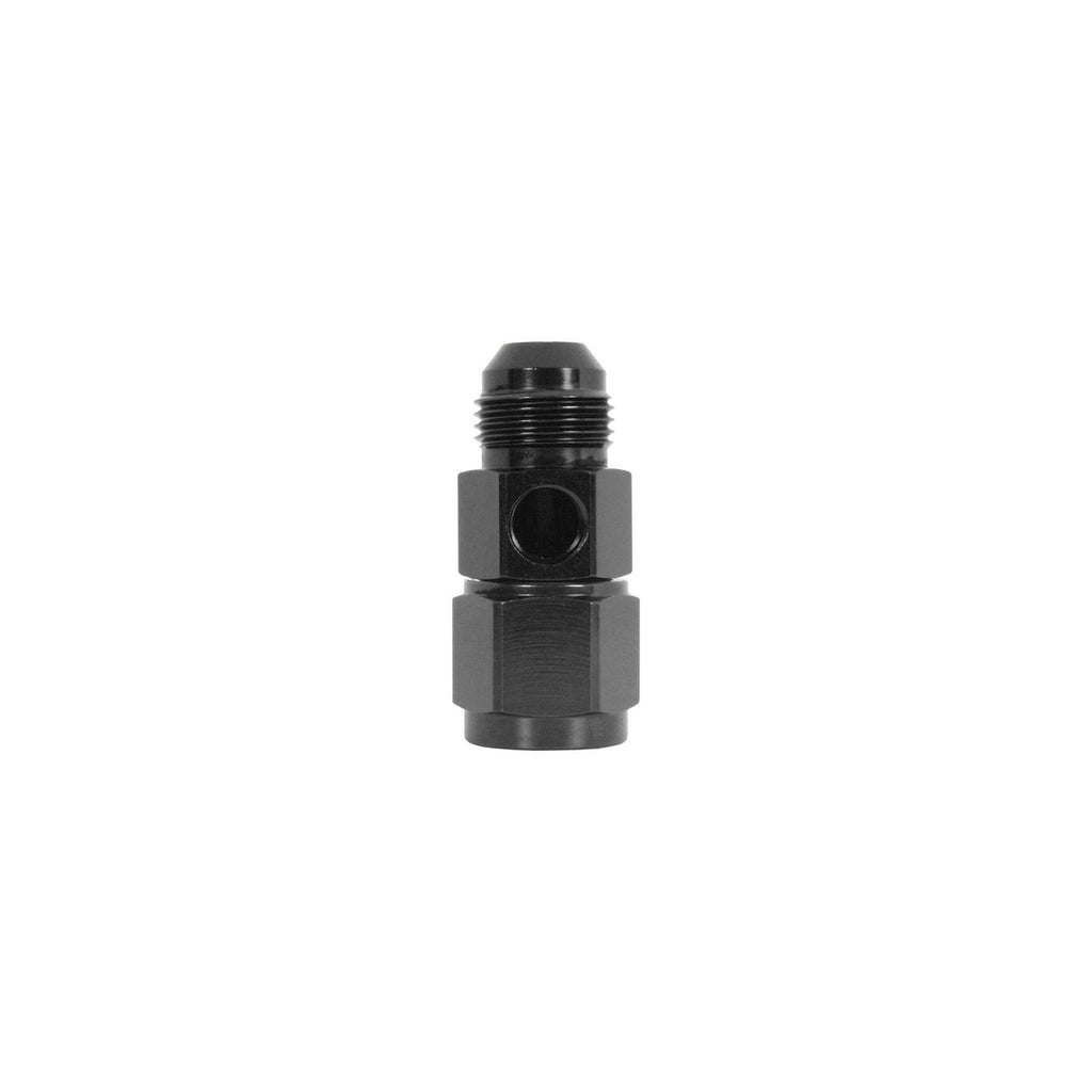-10JIC Male To -10JIC Female With 1/8 NPTF Fuel Pressure Adapter In Black