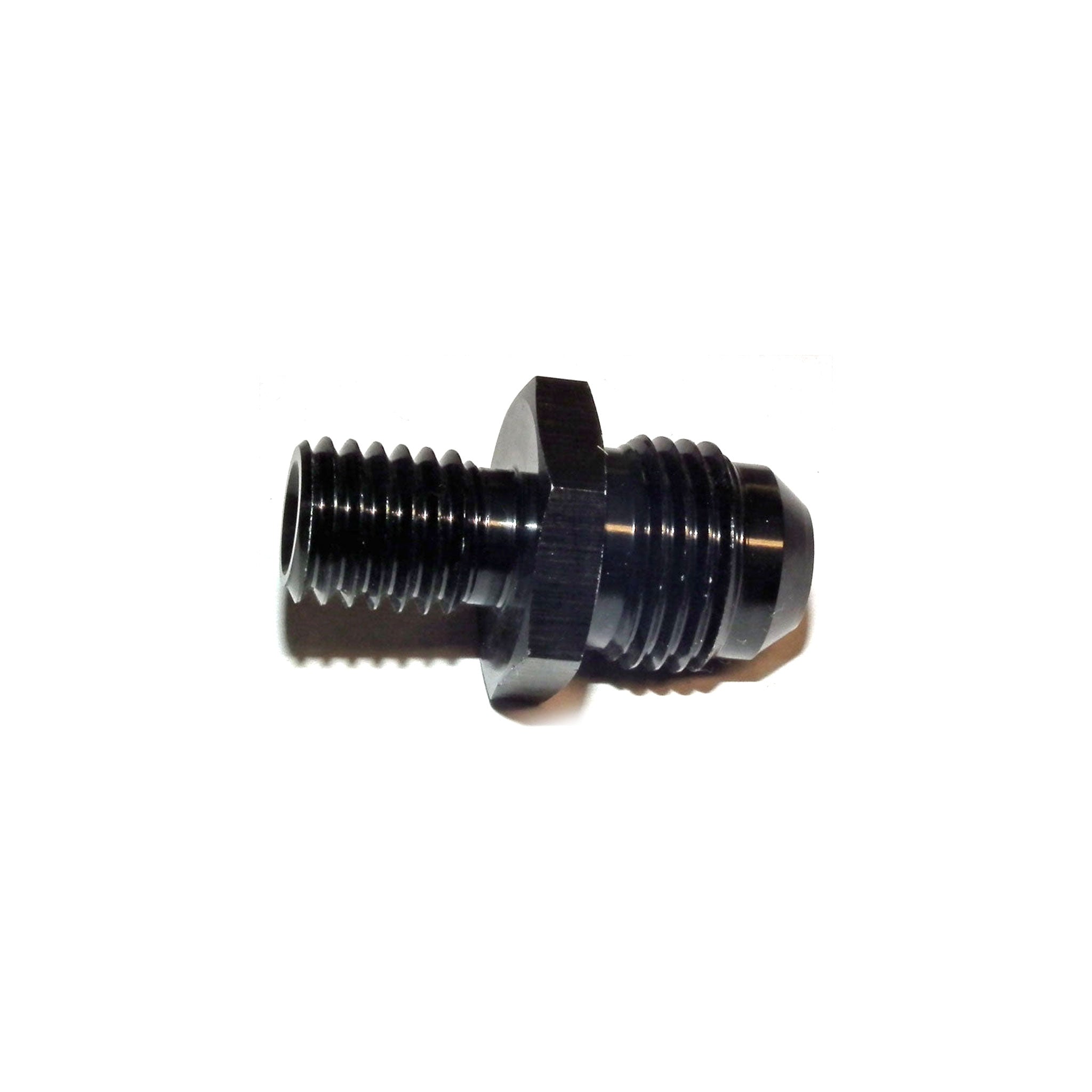 Raceworks M12 X 1.5 Male To -8AN JIC Male Flare Fitting, Black (RWF-731-08BK)