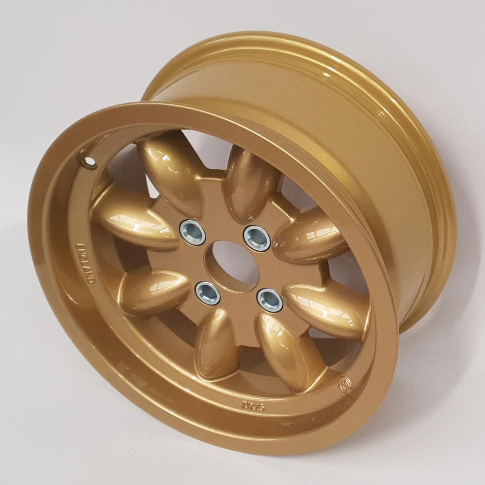 7.0" x 15" Minilite Wheel in Gold, available in offset ET10