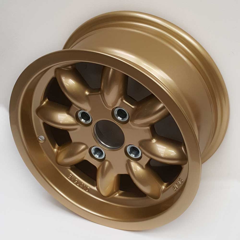 6.0" x 13" Minilite Wheel in Gold, available in offset ET15