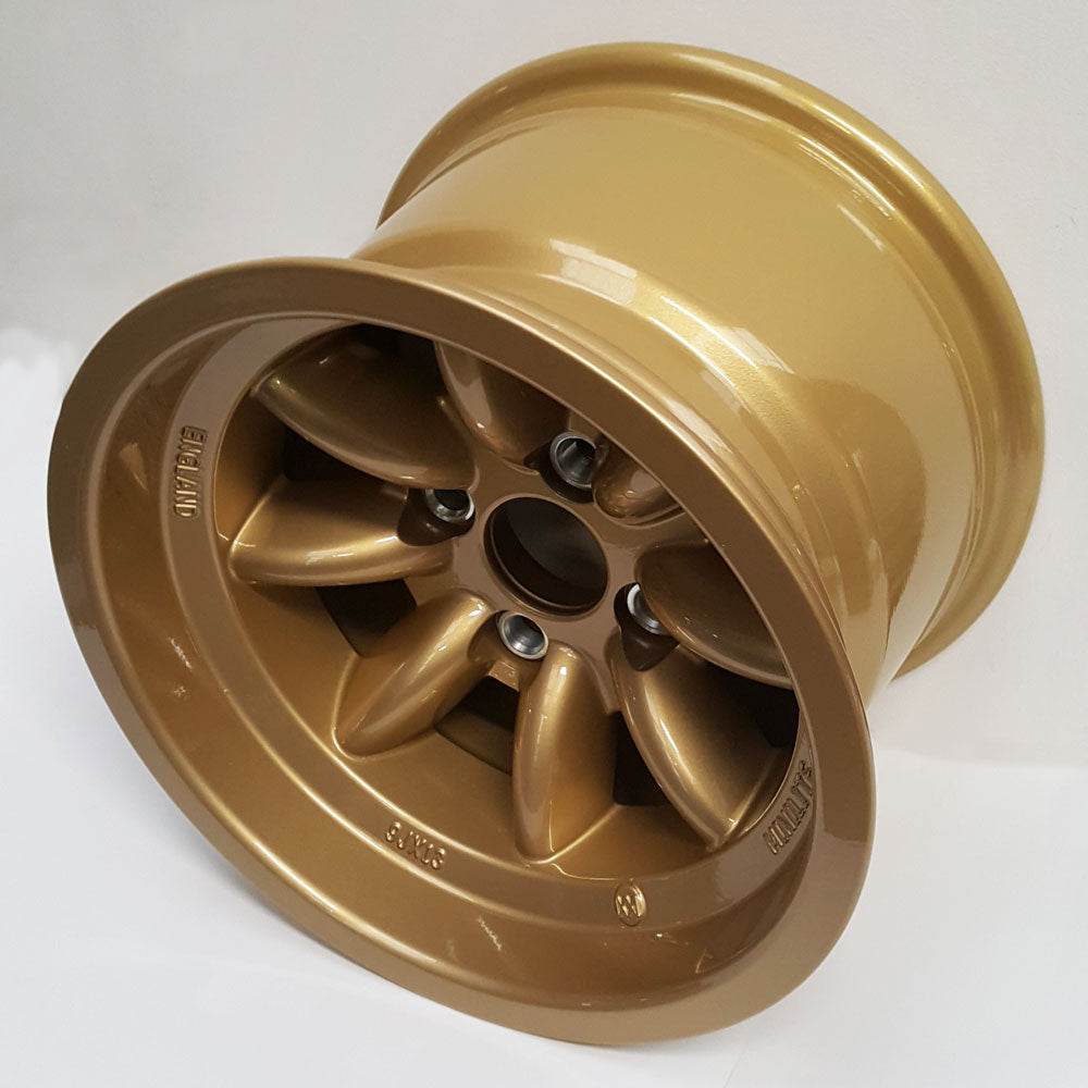 9.0" x 13" Minilite Wheel in Gold, available in offset ET-17