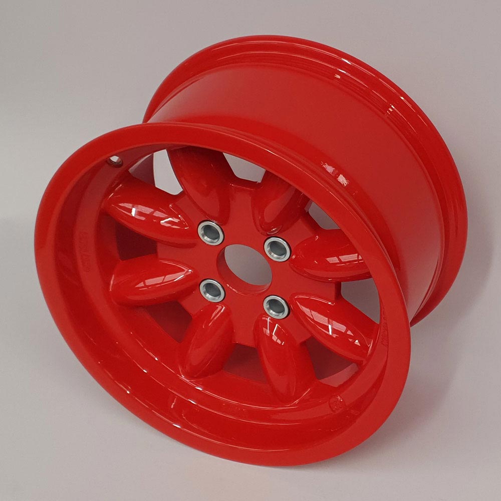 8.0" x 15" Minilite Wheel in Red, available in offset ET12