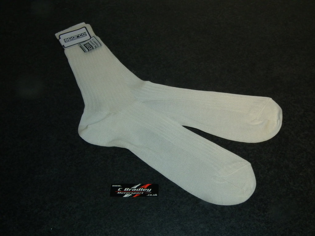 Sparco Nomex Ankle Length Socks in White that are FIA Approved
